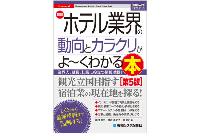 コロナ禍が終わり、インバウンド時代に入り、観光立国を目指す日本における宿泊業の現在地がわかるように業界の現状と課題を図表を使って分かりやすく解説した解説書の最新改訂版が登場！