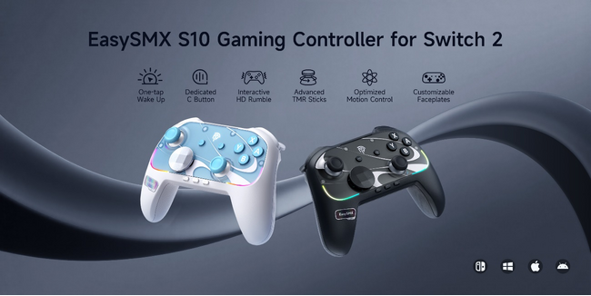 EasySMX、Switch 2向けに最適化された新型「S10ゲームコントローラー」を発表 ～ TMRスティック＆HD振動を搭載 ～