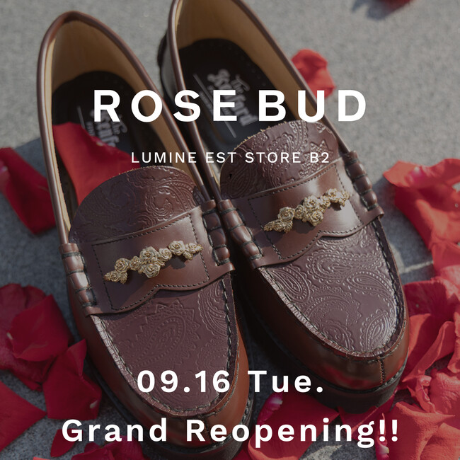 ROSE BUDルミネエスト新宿店が地下2階へ移転リニューアルオープン。