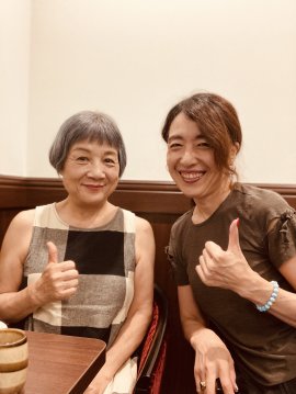 山崎多賀子さんと紺よう子 山崎多賀子さんと紺よう子
