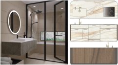 最新の内装トレンドの要素を取り込んだセミオーダーキッチンを2025年9月17日(水)～18日(木)に開催のリフォーム産業フェアにて初公開世界遺産サグラダ・ファミリアのタイルを使用したデザインユニットバスも展示