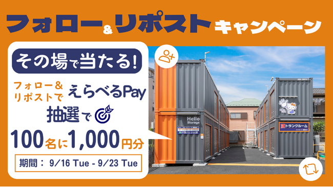日本最大級のトランクルーム「ハローストレージ」公式Xでキャンペーン開催