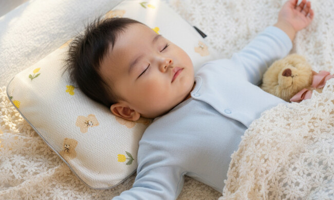 残暑の夜もぐっすり。通気設計で選ばれるベビー枕「ジオピロー」、猛暑で販売数過去最高！高まる需要に応え、新柄「ハニーベア」を9月上旬販売開始