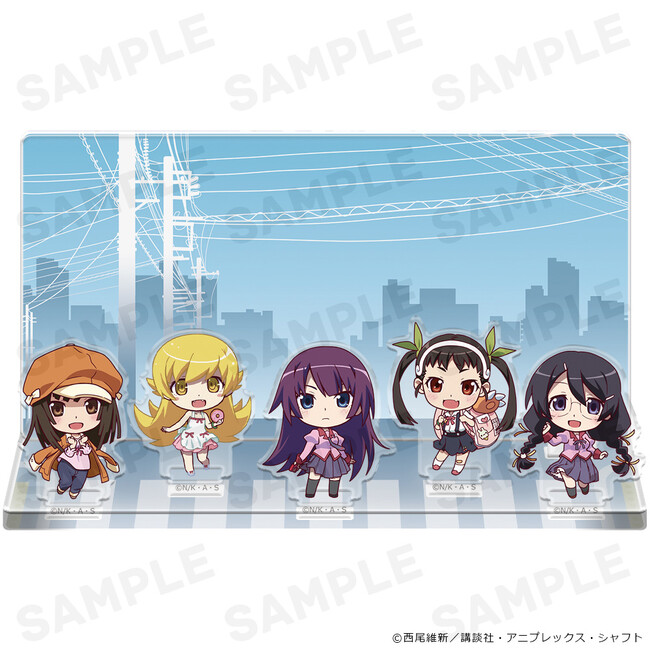 ＜物語＞シリーズ　アクリルジオラマ、ぷにこれ！アクリルフィギュア(スタンド付)、ダイカットステッカーの受注を開始しました！
