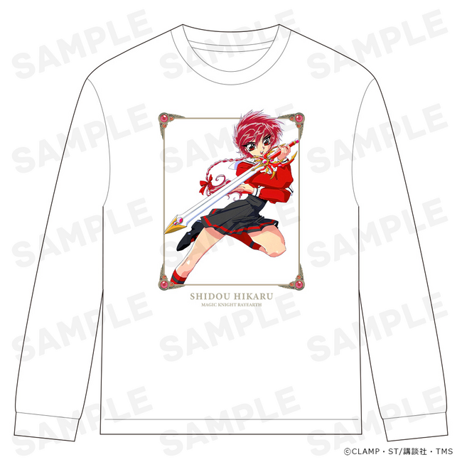 TVアニメ「魔法騎士レイアース」リブ付ロングスリーブTシャツ、BIGアクリルキャラスタンド、Tシャツ、ホログラム缶バッジ3個セット、メタリック缶バッジ3個セットなどの受注を開始しました！