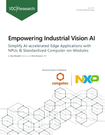 コンガテックとNXPとの協力による VDC Researchからの新規ホワイトペーパー：i.MX 95プロセッサー搭載の標準化コンピューター・オン・モジュールが産業用ビジョンAIの普及を加速