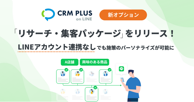 CRM PLUS on LINE、新パッケージをリリース！LINEアカウント連携なしでも、施策のパーソナライズが可能に