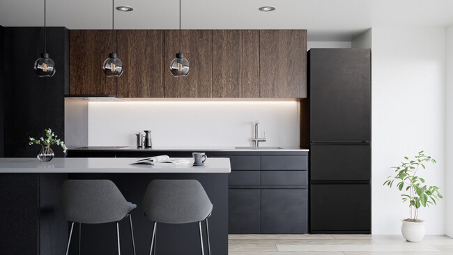 ダークカラーの石目調デザインを採用。「サクッと切れる微凍結」などの鮮度保持機能を備えた、奥行うす型300 Lクラス冷凍冷蔵庫WSタイプを発売