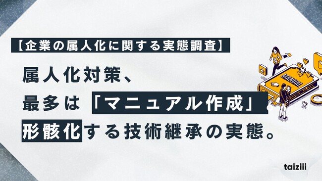 【企業の属人化に関する実態調査】属人化対策、最多は「マニュアル作成」も、2割の企業は「対策なし」。形骸化する技術継承の実態が明らかに。