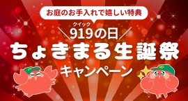 『~919(クイック)の日~ちょきまる生誕祭キャンペーン』 もれなくちょきまるクオカード3000円プレゼント 『~919(クイック)の日~ちょきまる生誕祭キャンペーン』 もれなくちょきまるクオカード3000円プレゼント
