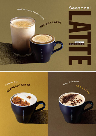 おいしいラテの季節。「THE CITY BAKERY」のSEASONAL LATTE 。今年は3種類のラテに、リニューアルしたチャイも加わって、全国のカフェ店舗で9/25(木)より！