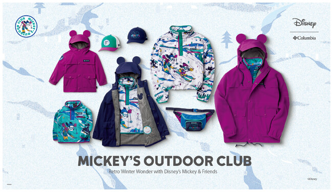 今年もコロンビアからミッキーコレクションが登場！90年代風のスキーヤーなミッキーをプリント『MICKEY’S OUTDOOR CLUB COLLECTION』