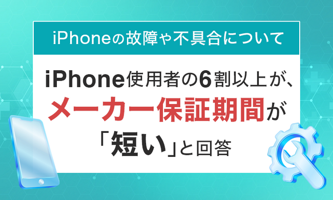 【iPhoneの故障や不具合について】iPhone使用者の6割以上が、メーカー保証期間が「短い」と回答