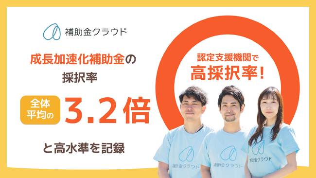 補助金クラウド、成長加速化補助金の申請支援において採択率が全体平均の約2.5倍と高水準を記録
