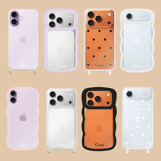 【新型iPhone17ケース・カバー販売開始】トレンドのウェーブフレームクリアケース・ストラップクリアケースが登場！