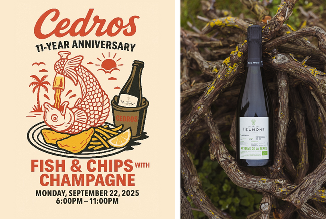 サステナブルなアプローチでシャンパーニュの新時代を切り拓くテルモン海から食卓へ、南西海岸の記憶が宿る「シドロス（CEDROS）」　テルモンと共に祝す11周年アニバーサリーパーティーを開催