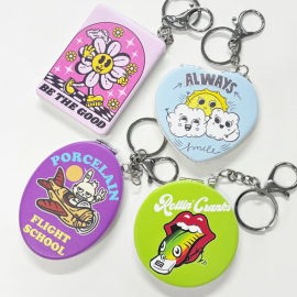 コンパクトミラーキーホルダー 各形状サンプル コンパクトミラーキーホルダー 各形状サンプル