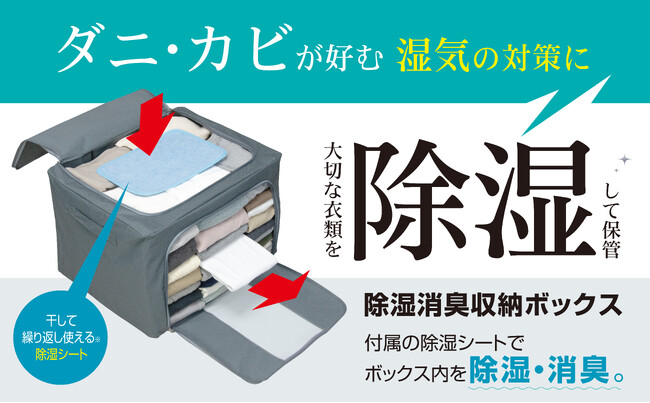 大切な衣類を除湿して保管する！『除湿消臭収納ボックス Mサイズ/Lサイズ』新発売