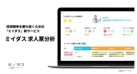 採用競争を勝ち抜くための新サービス「ミイダス 求人票分析」をリリース〜競合他社求人の比較から自社の改善ポイントを明確化〜