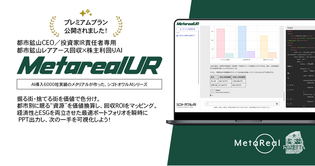 都市鉱山レアアース回収×株主利回りAIエージェント「Metareal アーバンレア(Metareal UR)」プレミアムプラン9/29提供開始