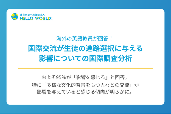 海外の英語教員に独自調査！国際交流が生徒の進路選択に与える影響に関する国際調査分析