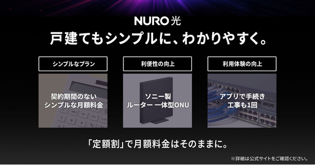 NURO 光、戸建て向けプランを一本化　戸建ても集合住宅もソニー製ONUを提供、契約期間・契約解除料なし