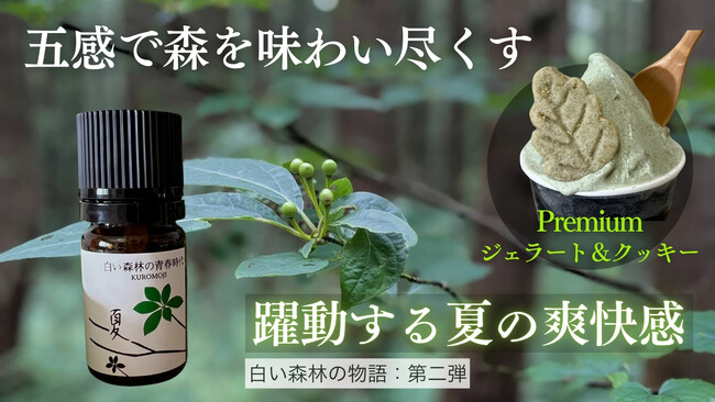 全ての忙しい現代人に贈る「躍動する夏の香り」、五感でクロモジを味わい尽くす超濃厚ジェラートとクッキーが新登場、10月24日まで先行販売中！