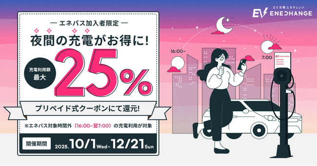 「エネパス ナイトチャージキャンペーン」を10月1日より開始！