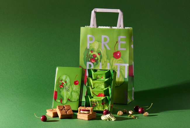 【期間限定】「PRESS BUTTER SAND」× 「ArtSticker」“五感で味わうお菓子体験”プロジェクト。第2弾はアーティスト・島田萌とのコラボ商品「ピスタチオチェリー」