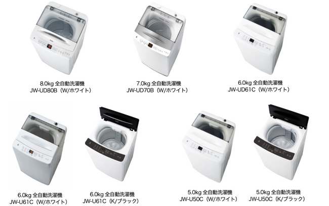 ハイアール、インテリア性と使いやすさはそのままに、節水性能を高め、暮らしに合わせて幅広く洗濯容量を選べる全自動洗濯機5機種を10月16日より発売