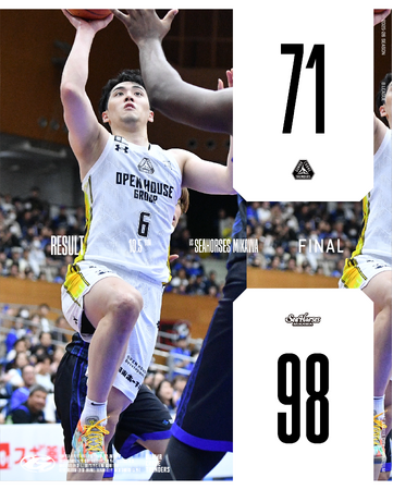 【群馬クレインサンダーズ：試合結果】10/5(日) vs シーホース三河 りそなグループ B.LEAGUE 2025-26シーズン