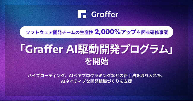 グラファー、ソフトウェア開発チームの生産性2,000%アップを図る研修事業「Graffer AI駆動開発プログラム」を開始