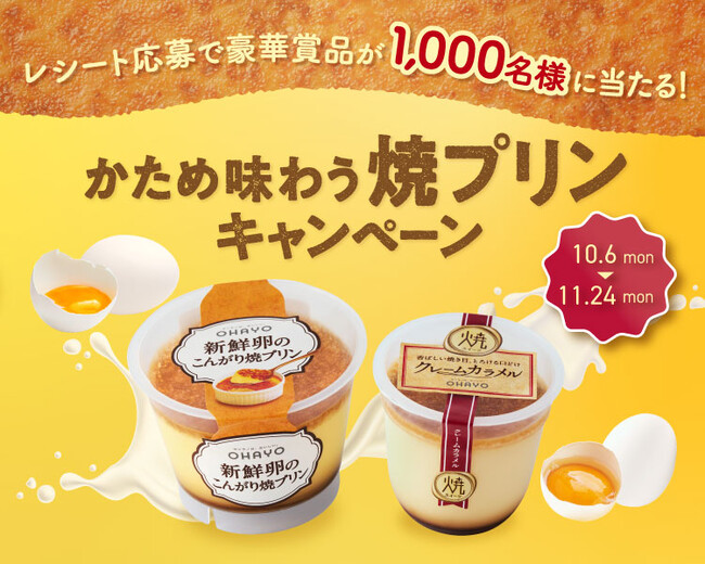 レシート応募で豪華賞品を1000名様にプレゼント!「かため味わう焼プリンキャンペーン」を実施