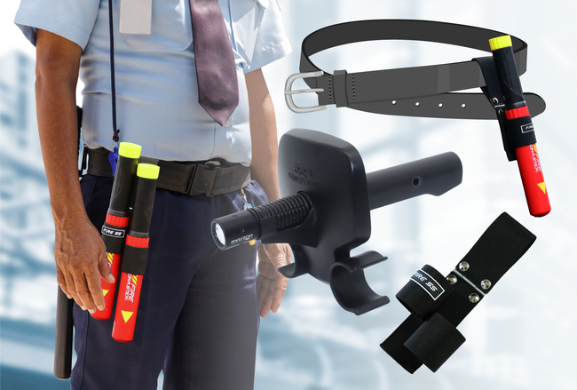 片手で使える次世代の消火器具「ファイヤーショーカスティック」より、警備や工場におすすめの各種オプションが登場!!