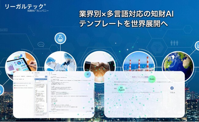 リーガルテック社、業界別×多言語対応の知財AIテンプレートを世界展開へ