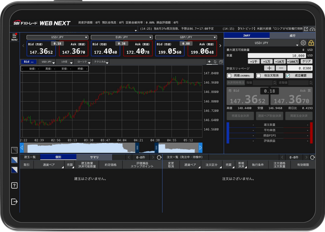 SBI FXトレード、WEB版取引サイト「WEB NEXT」リニューアルのお知らせ