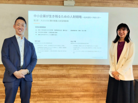 左:スエヒロ工業代表取締役社長 櫻井 弘紀/右:スエヒロ工業 経営推進本部 石山 千華 左:スエヒロ工業代表取締役社長 櫻井 弘紀/右:スエヒロ工業 経営推進本部 石山 千華