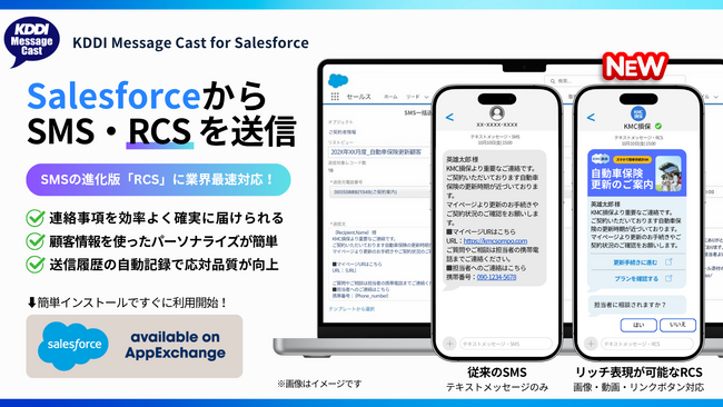 「KDDI Message Cast for Salesforce」がSMSの次世代規格「RCS」に対応