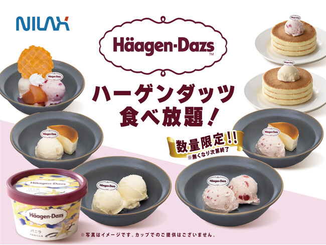 【時間無制限!!ハーゲンダッツ 食べ放題!!】ニラックスブッフェ2店舗にてバニラ・ストロベリーのハーゲンダッツ アイスクリームが食べ放題で堪能できる『ハーゲンダッツ 食べ放題コース』が数量限定にて登場！