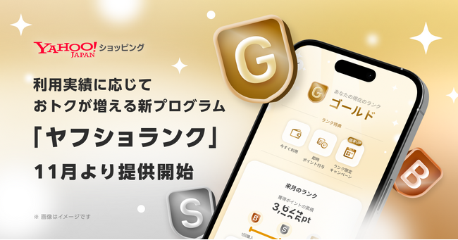 【Yahoo!ショッピング】利用実績に応じておトクが増える新プログラム「ヤフショランク」を、11月より提供開始