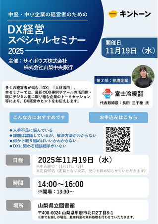 サイボウズ株式会社との「中堅・中小企業の経営者のためのDX経営スペシャルセミナー2025」の共催について
