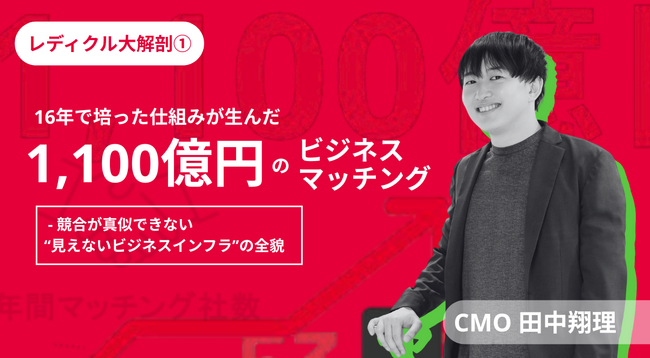 レディクル大解剖１.「16年で培った仕組みが生んだ1,100億円のビジネスマッチング - 競合が真似できない“見えないビジネスインフラ”の全貌」
