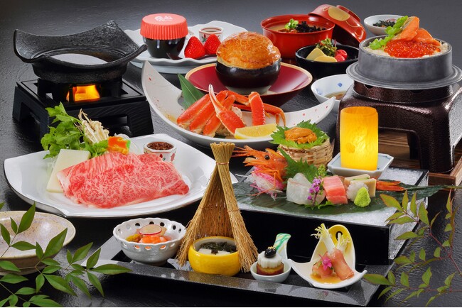 冬の美食を求めて。かみのやま温泉「日本の宿 古窯」が贈る、本ズワイ蟹と山形牛をメインとした、贅沢な冬会席プランが販売開始。
