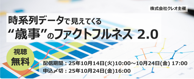クレオ／無料配信「時系列データで見えてくる“歳事”のファクトフルネス 2.0」ウェビナー10/14～24
