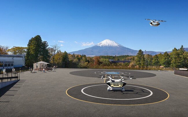 御殿場プレミアム・アウトレット バーティポート「空飛ぶクルマ」実機デモフライト見学会を開催