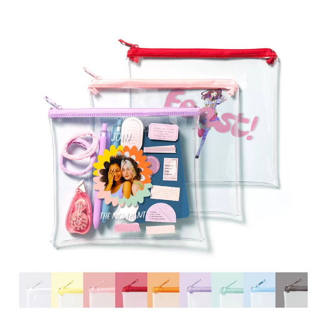 ME-Qの「カラーファスナークリアポーチ」が新登場！9色展開×フルカラー印刷でオリジナルデザインを1個から作成可能！（2025/10/15）