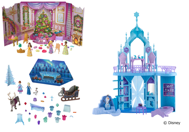 「ディズニープリンセス」、「アナと雪の女王」のアドベントカレンダーとアナと雪の女王のファッションドール用の大きなプレイセットが10月中旬より発売