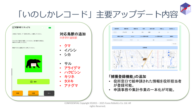 有害獣捕獲情報システム「いのしかレコード」でクマ等の捕獲申請に対応。紹介制度、代理店制度の発表も。