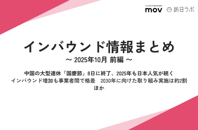 中国の大型連休「国慶節」8日に終了、2025年も日本人気が続く ：観光・インバウンドの最新動向がわかる！インバウンド情報まとめ「2025年10月前編」を訪日ラボが公開