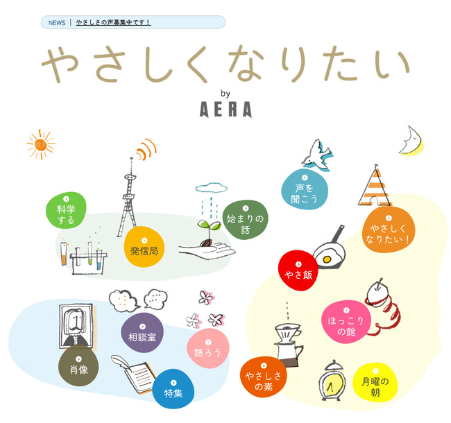 AERA「やさしくなりたいプロジェクト」特設ページが10月20日にオープン